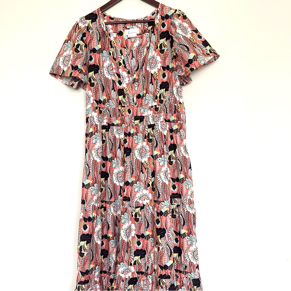Anthropologie The Somerset Maxi Dress XL Botanic Garden 100% Cotton Tiered - Picture 5 of 12